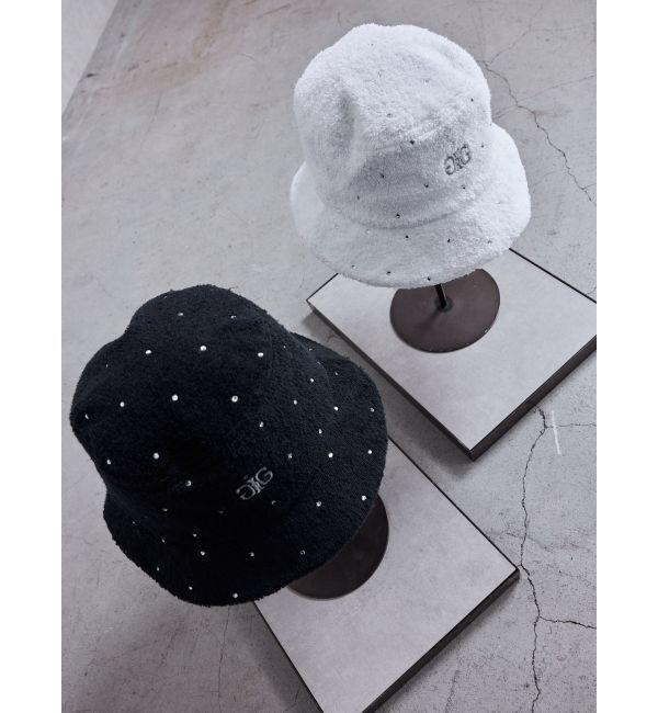GYDA「ラインストーンパイルバケットハット」|ハット|