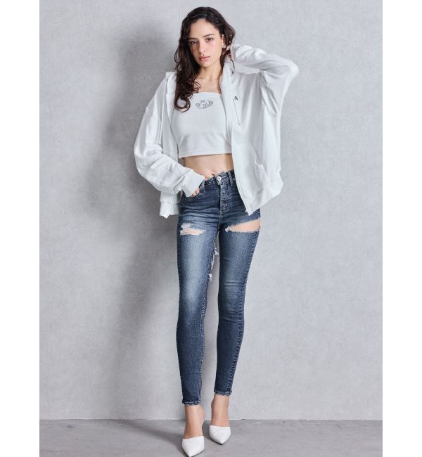 GYDA「スティッチ / GYDAバックラメプリントパーカー」|パーカー|