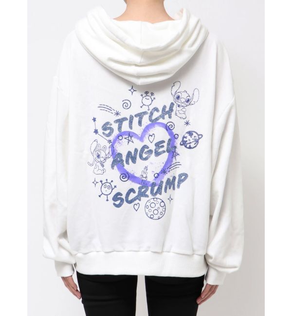 GYDA「スティッチ / GYDAバックラメプリントパーカー」|パーカー|