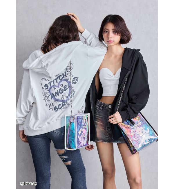 GYDA「スティッチ / GYDAバックラメプリントパーカー」|パーカー|