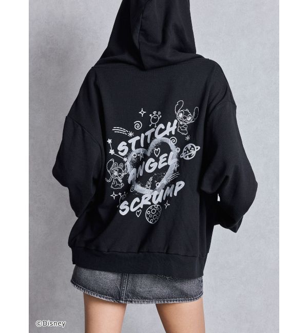 GYDA「スティッチ / GYDAバックラメプリントパーカー」|パーカー|