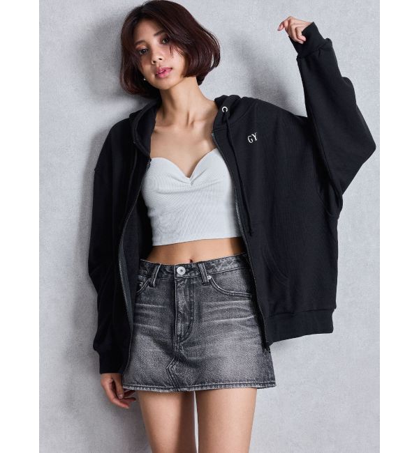 GYDA「スティッチ / GYDAバックラメプリントパーカー」|パーカー|