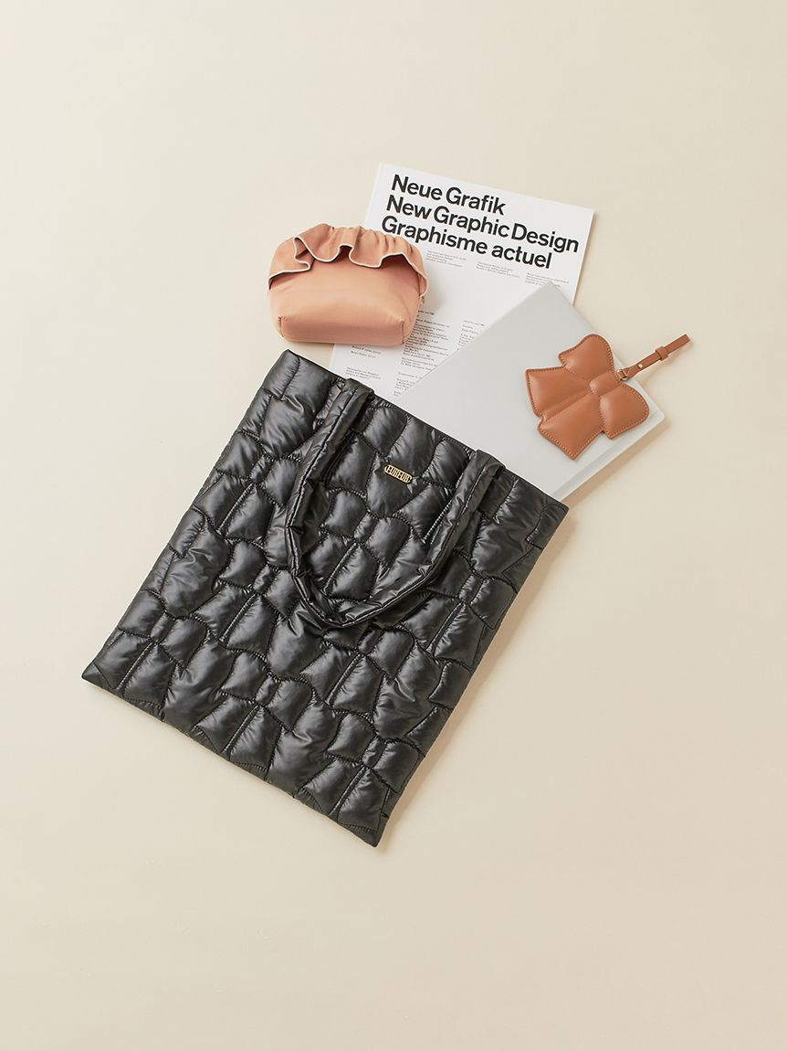 FURFUR「【WEB限定カラー】リボンキルティングトートバッグ」|トートバッグ|BLK