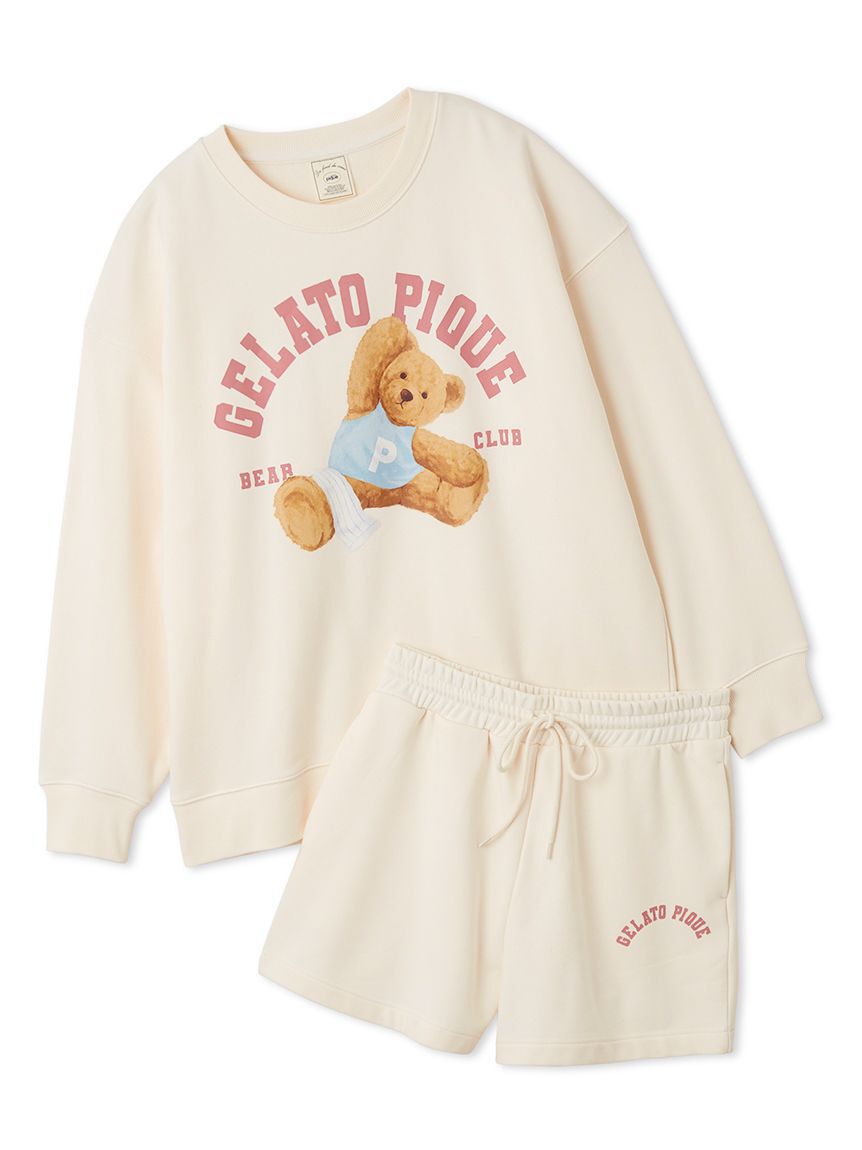 gelato pique「【ONLINE限定】スポーティーベア裏毛プルオーバー＆裏毛ショートパンツセット」|ルームウェア|IVR