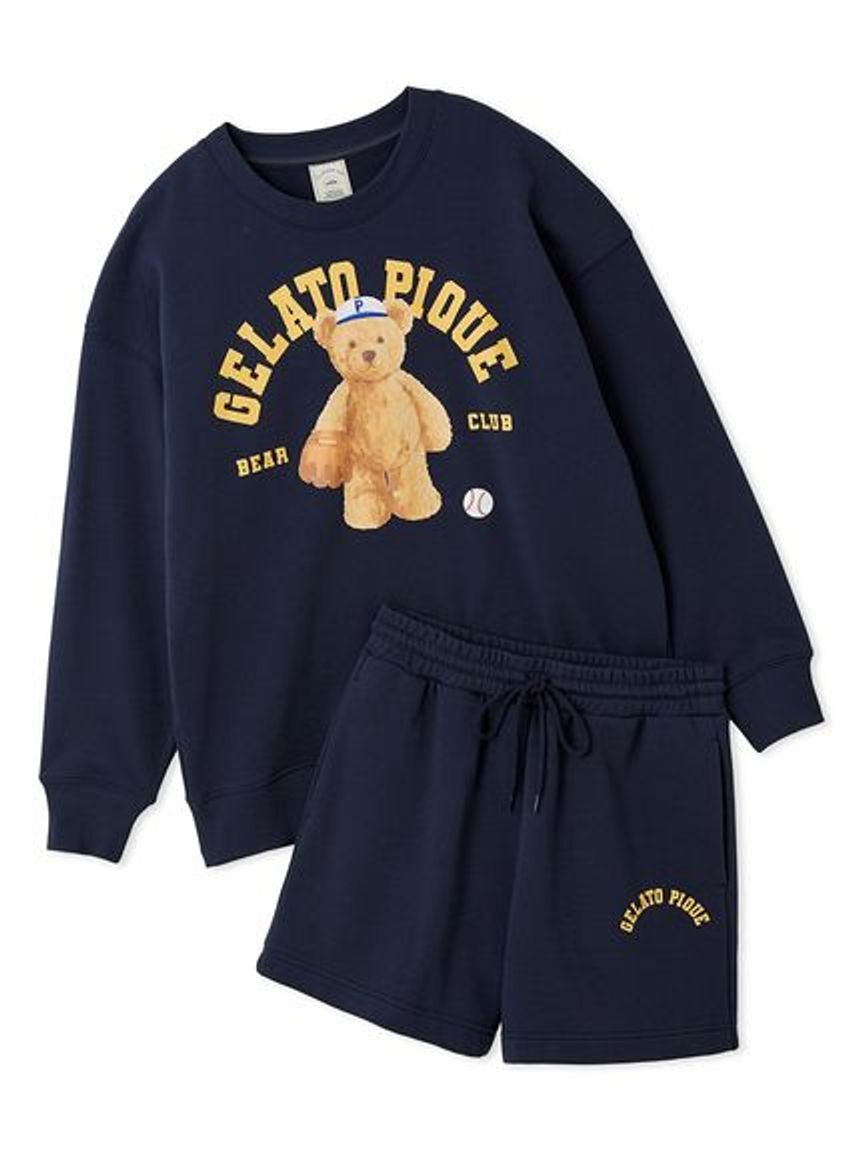 gelato pique「【ONLINE限定】スポーティーベア裏毛プルオーバー＆裏毛ショートパンツセット」|ルームウェア|