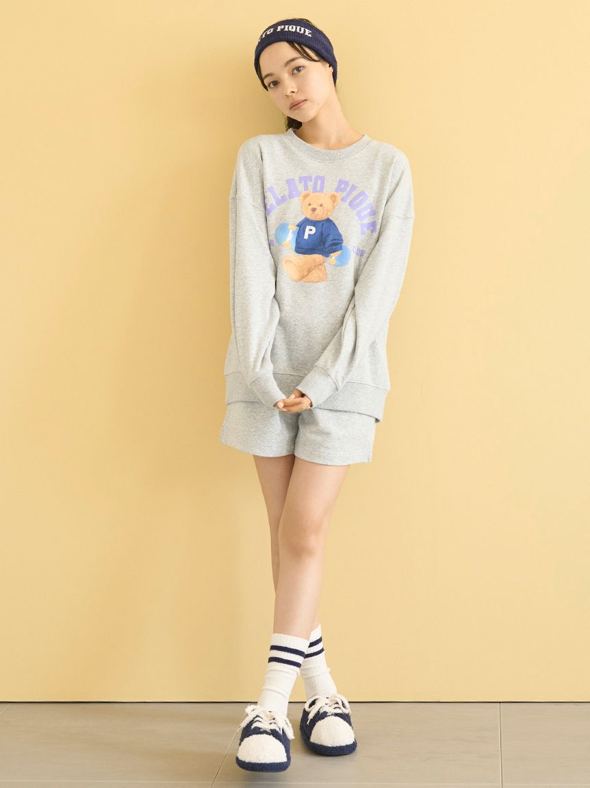 gelato pique「【ONLINE限定】スポーティーベア裏毛プルオーバー＆裏毛ショートパンツセット」|ルームウェア|