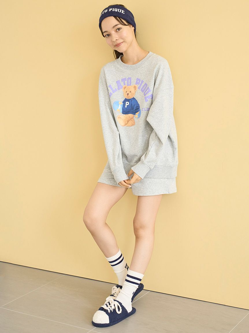 gelato pique「【ONLINE限定】スポーティーベア裏毛プルオーバー＆裏毛ショートパンツセット」|ルームウェア|