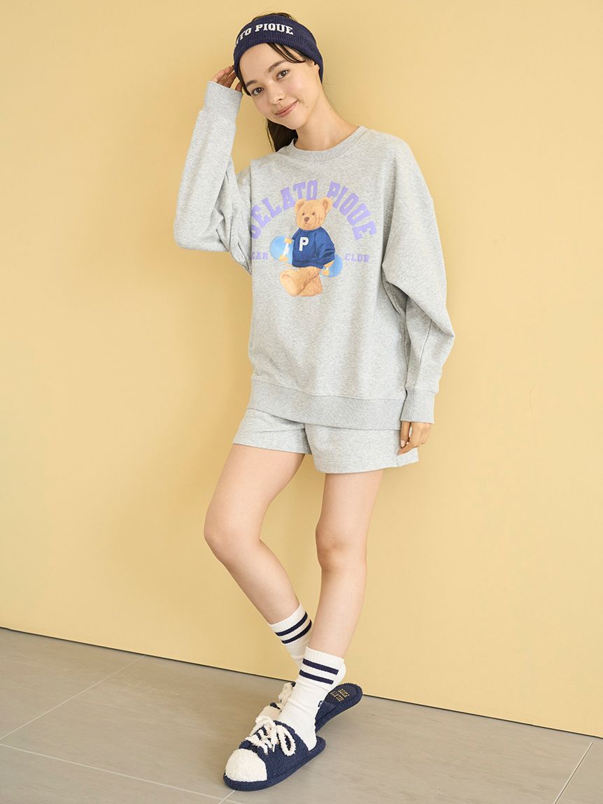 gelato pique「【ONLINE限定】スポーティーベア裏毛プルオーバー＆裏毛ショートパンツセット」|ルームウェア|