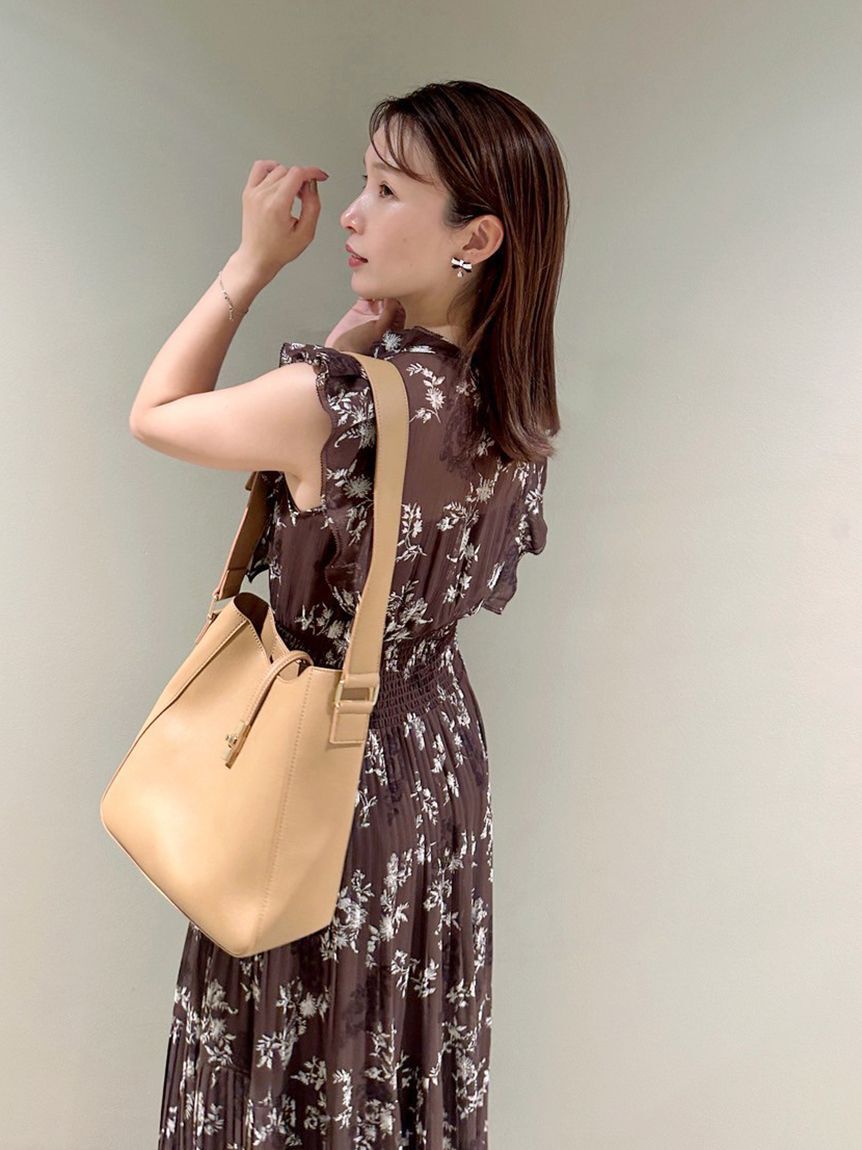 SNIDEL「【00サイズあり】プリントプリーツシャーリングワンピース」|ワンピース|