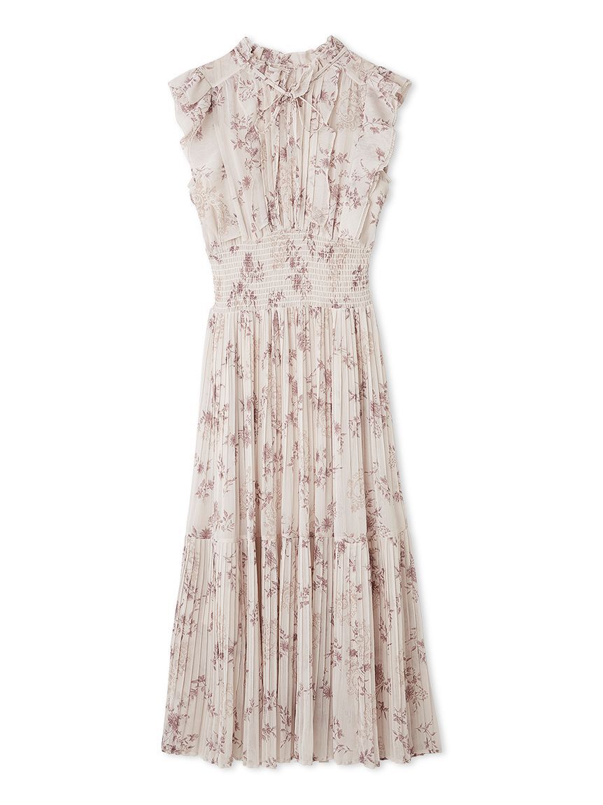 SNIDEL「【00サイズあり】プリントプリーツシャーリングワンピース」|ワンピース|