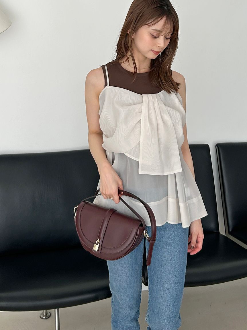 SNIDEL「デザインブラウスSETノースリカットソー」|タンクトップ|