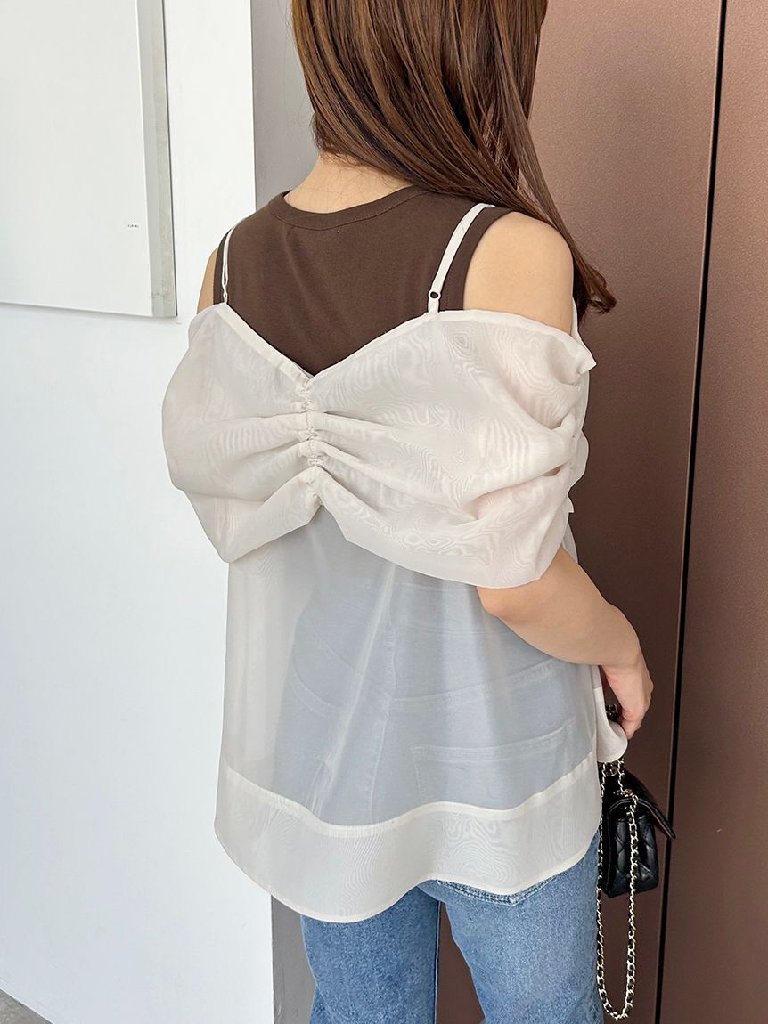 SNIDEL「デザインブラウスSETノースリカットソー」|タンクトップ|