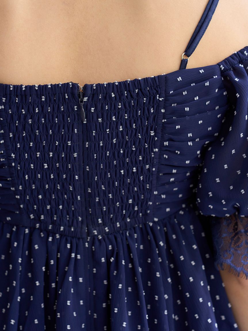 SNIDEL「バリエオフショルレースチュニック」|チュニック|