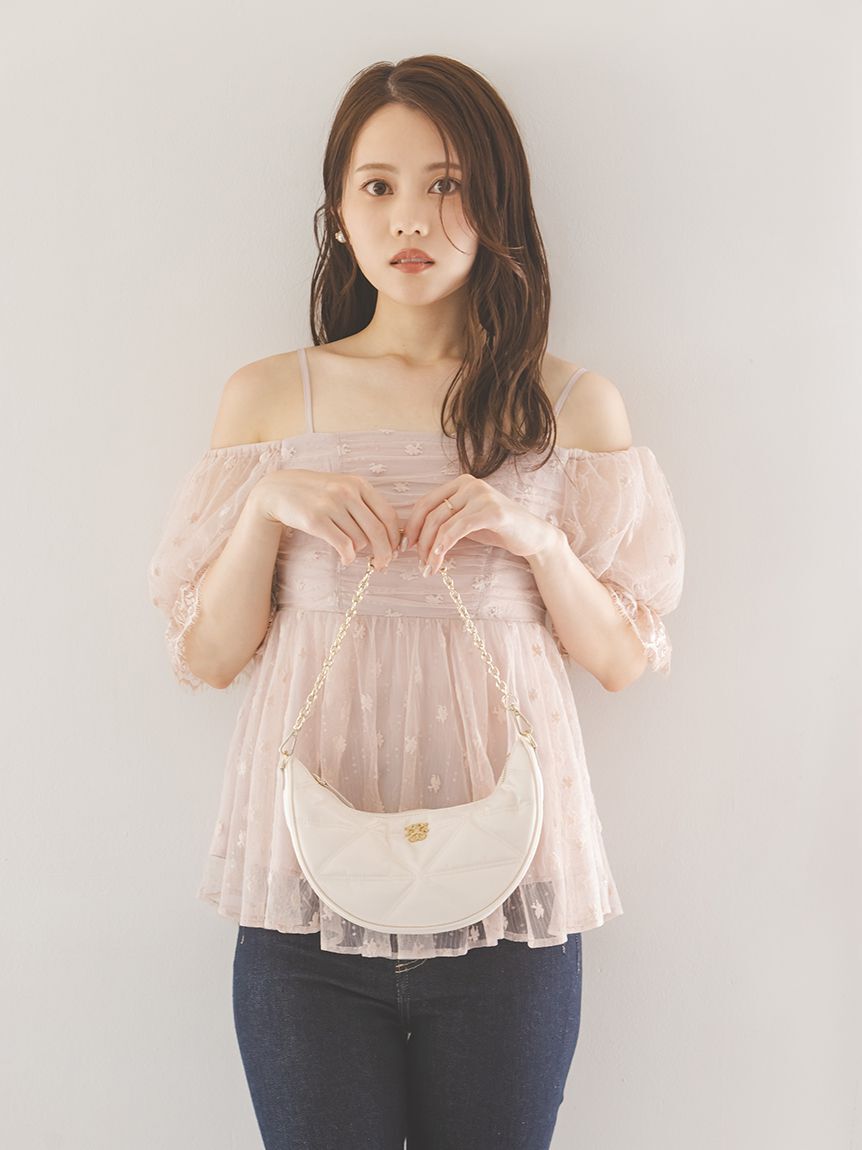 SNIDEL「バリエオフショルレースチュニック」|チュニック|