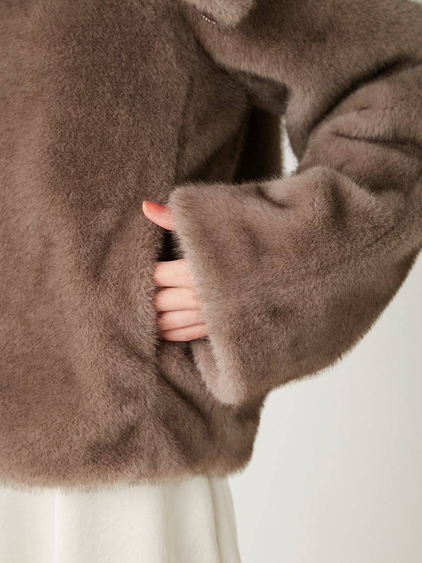 FRAY I.D「ECOPELビッグカラーショートジャケット」|テーラードジャケット|