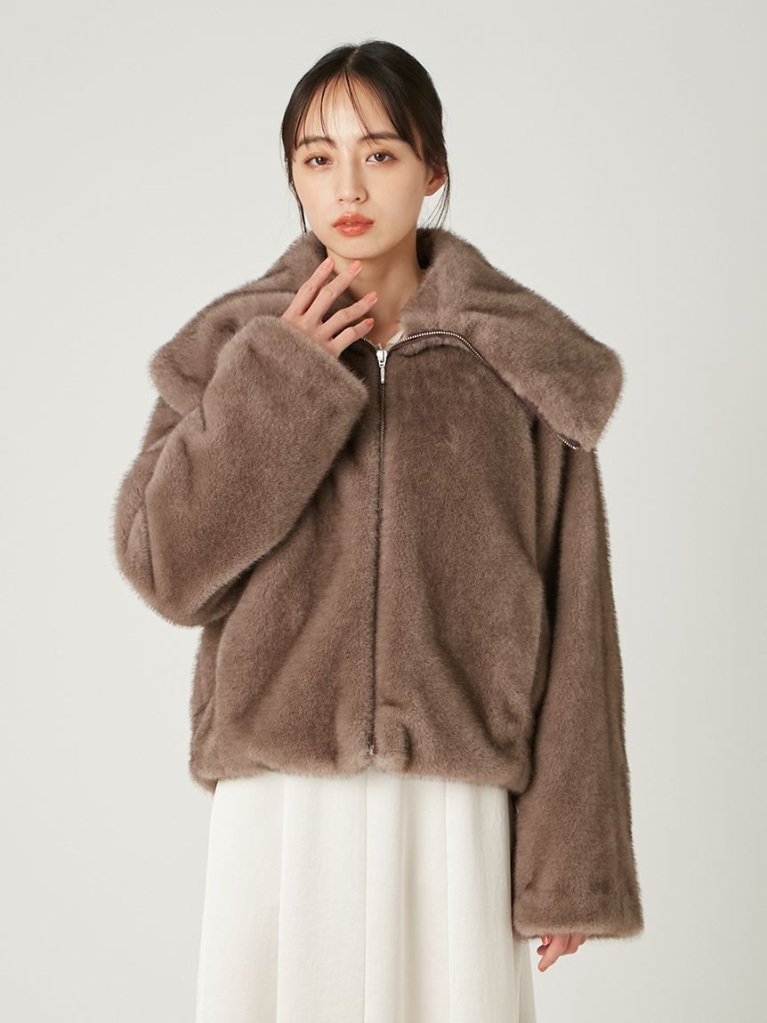 FRAY I.D「ECOPELビッグカラーショートジャケット」|テーラードジャケット|