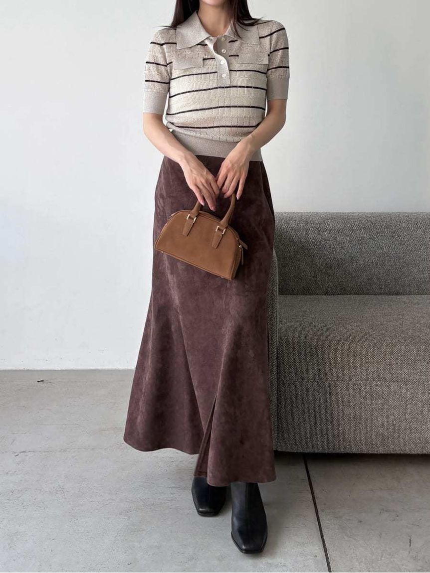 FRAY I.D「レザーライクナロースカート」|スカート|