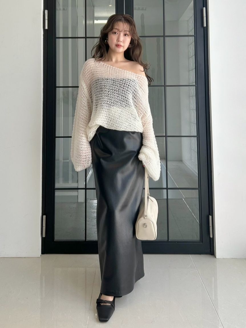 FRAY I.D「レザーライクナロースカート」|スカート|