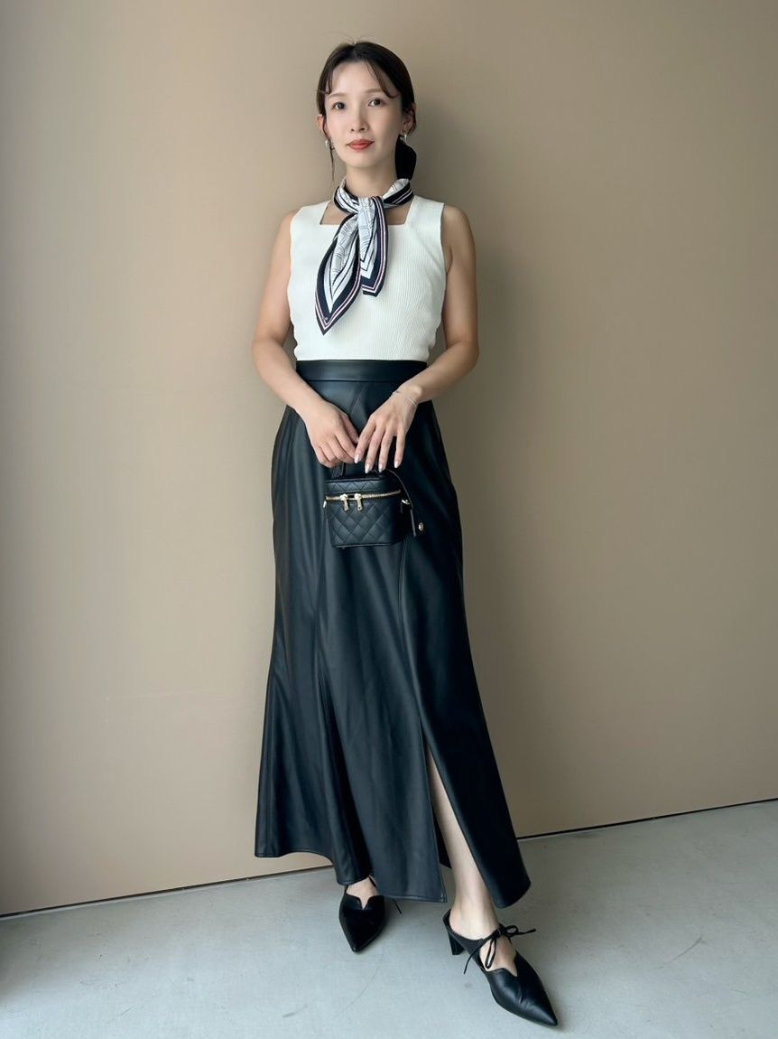 FRAY I.D「レザーライクナロースカート」|スカート|