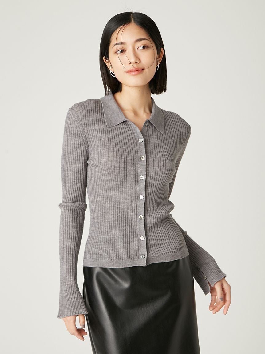 FRAY I.D「ウールブレンドポロカラーニット」|ニット・セーター|