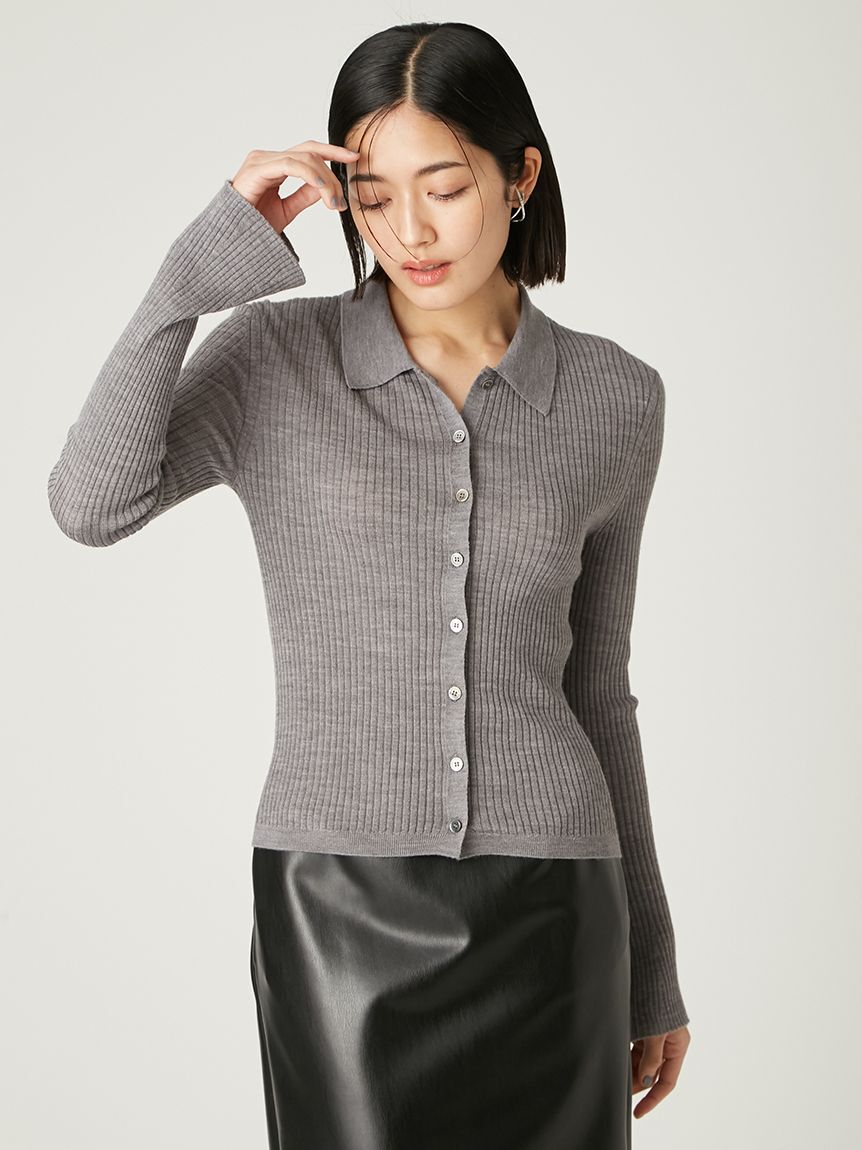 FRAY I.D「ウールブレンドポロカラーニット」|ニット・セーター|