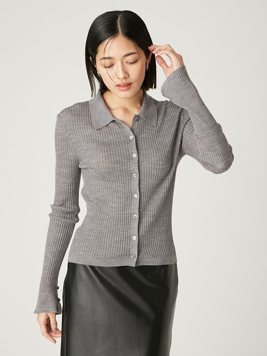 FRAY I.D「ウールブレンドポロカラーニット」|ニット・セーター|