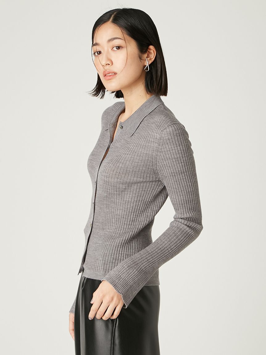 FRAY I.D「ウールブレンドポロカラーニット」|ニット・セーター|