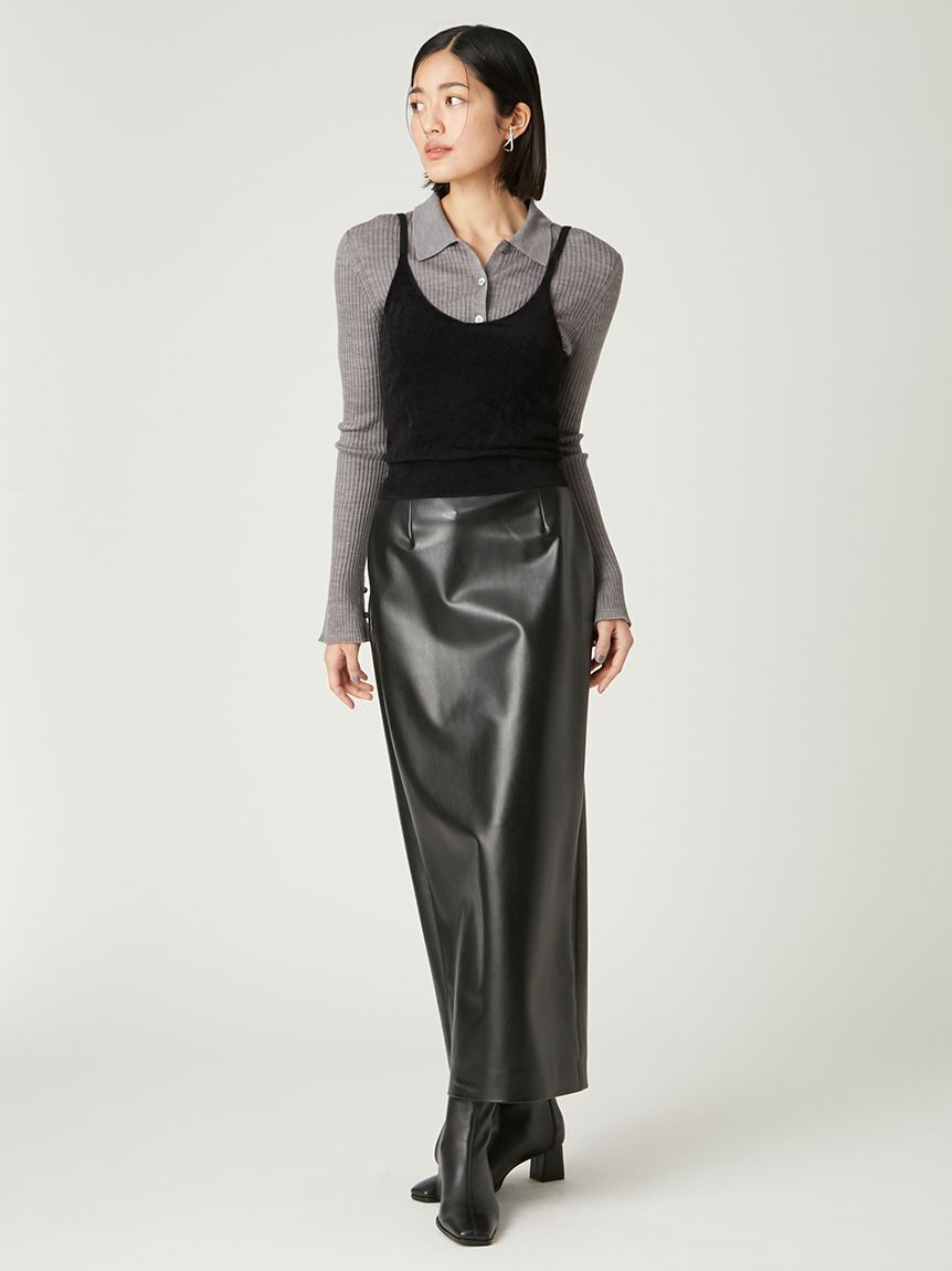 FRAY I.D「ウールブレンドポロカラーニット」|ニット・セーター|