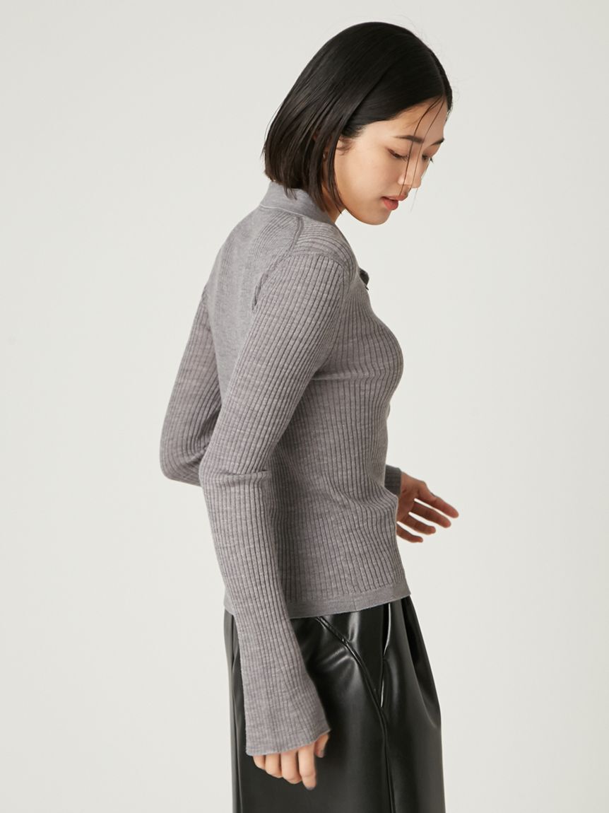 FRAY I.D「ウールブレンドポロカラーニット」|ニット・セーター|