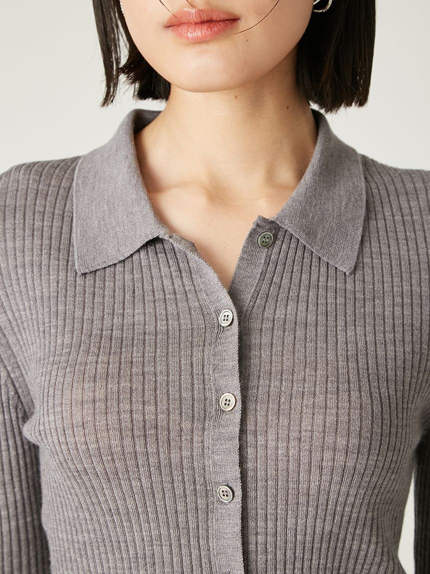 FRAY I.D「ウールブレンドポロカラーニット」|ニット・セーター|