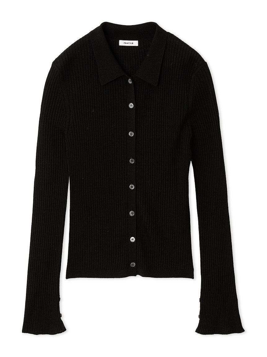 FRAY I.D「ウールブレンドポロカラーニット」|ニット・セーター|BLK