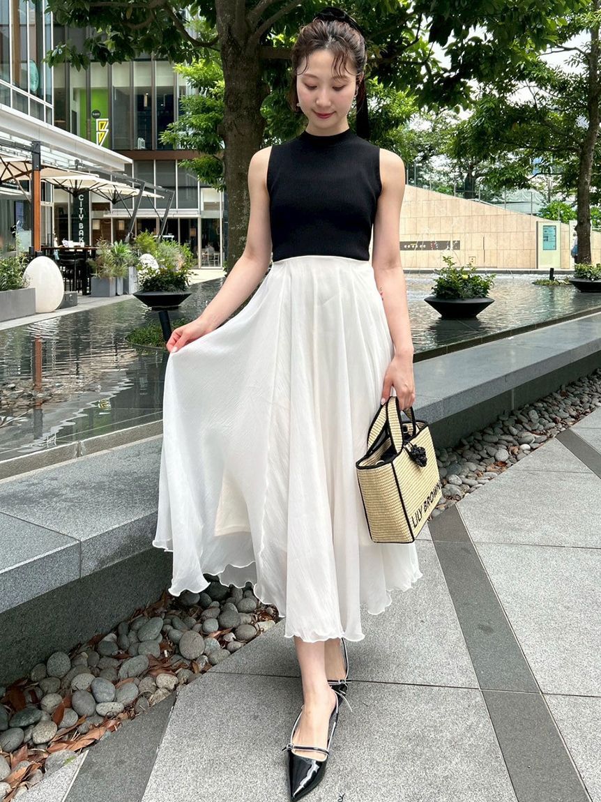 LILY BROWN「【WEB限定カラー/00サイズ】フレアニットドッキングワンピース」|ワンピース|