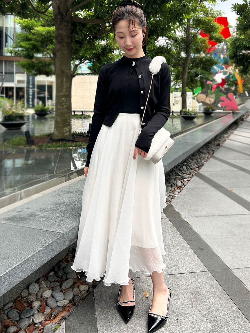 LILY BROWN「【WEB限定カラー/00サイズ】フレアニットドッキングワンピース」|ワンピース|