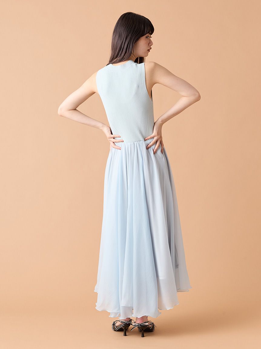 LILY BROWN「【WEB限定カラー/00サイズ】フレアニットドッキングワンピース」|ワンピース|