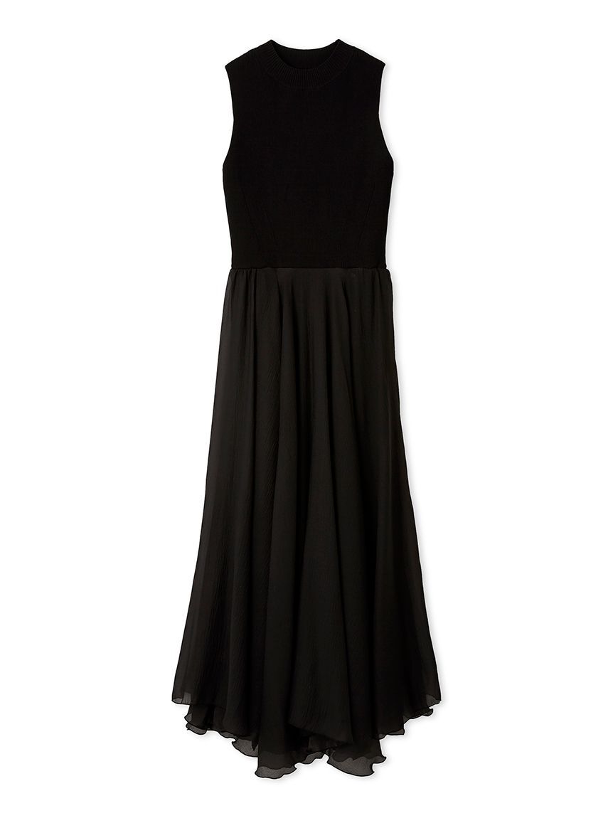 LILY BROWN「【WEB限定カラー/00サイズ】フレアニットドッキングワンピース」|ワンピース|BLK