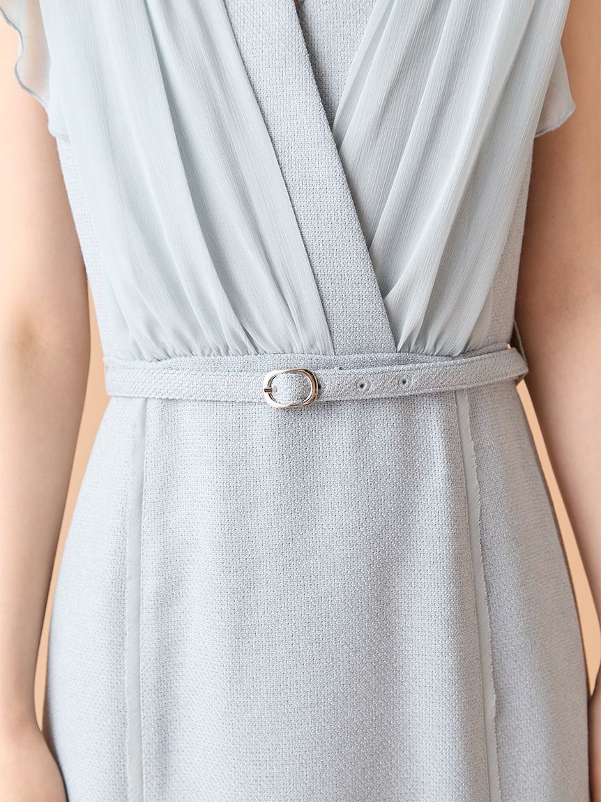 LILY BROWN「シフォンレイヤードツイードワンピース」|ワンピース|