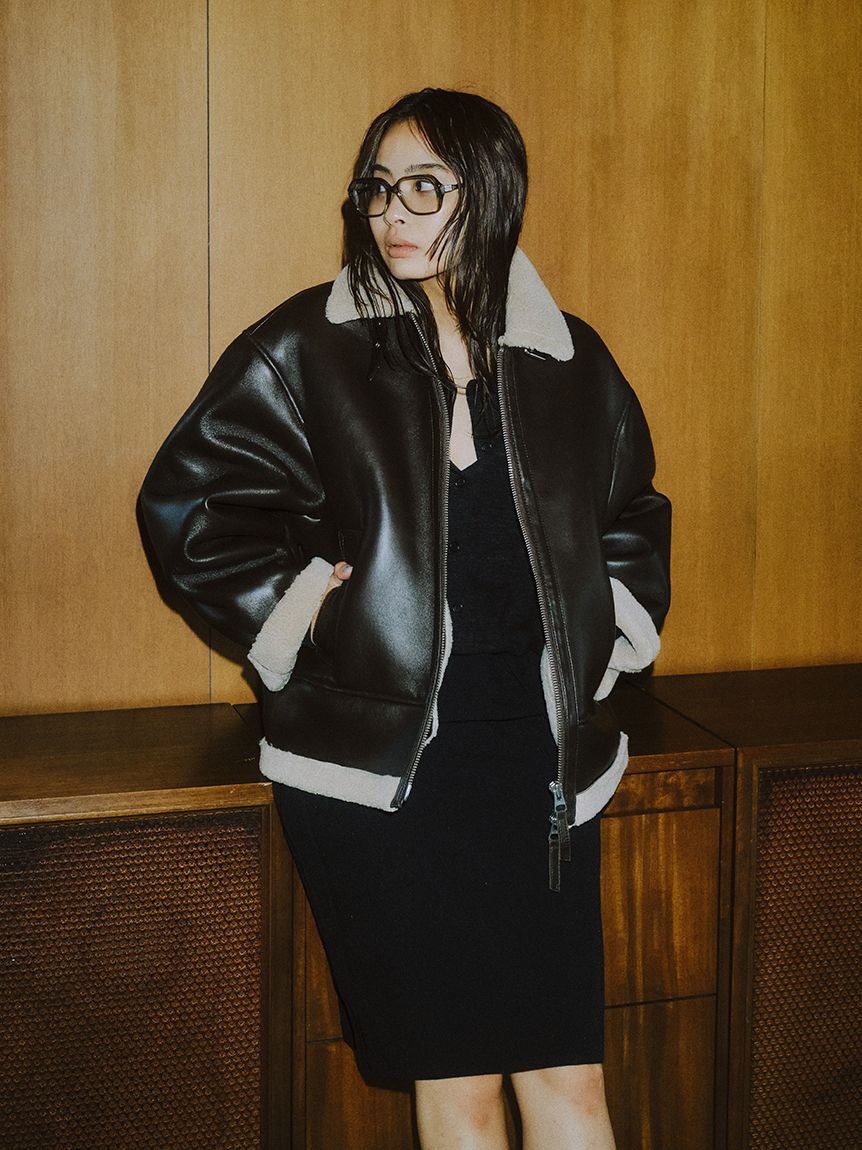styling/「ラムレザーフライトジャケット」|ミリタリー・モッズコート|BRW