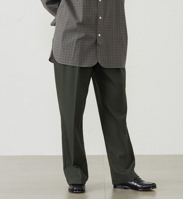 MACKINTOSH PHILOSOPHY「GREY LABEL 2プリーツテーパードパンツ」|その他|カーキ