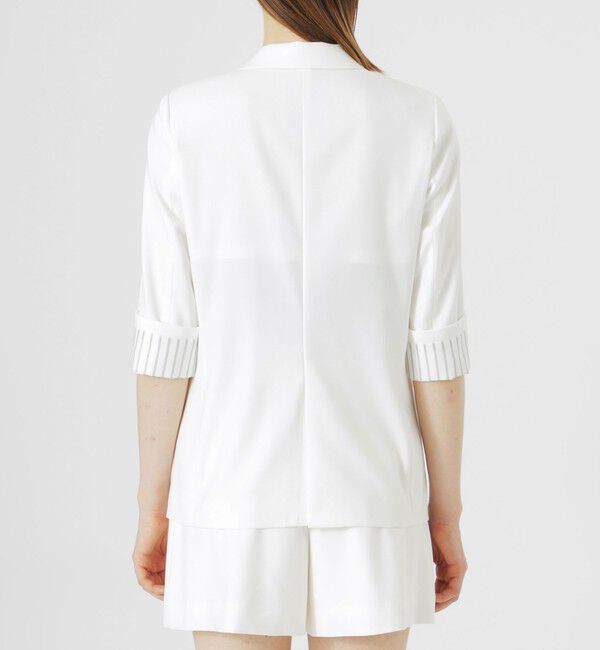  「【ウォッシャブル/セットアップ対応】ハーフスリーブシングルジャケット」|テーラードジャケット|