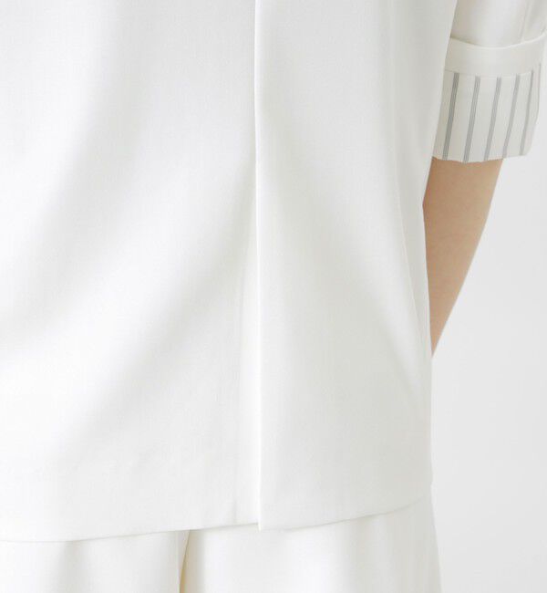  「【ウォッシャブル/セットアップ対応】ハーフスリーブシングルジャケット」|テーラードジャケット|