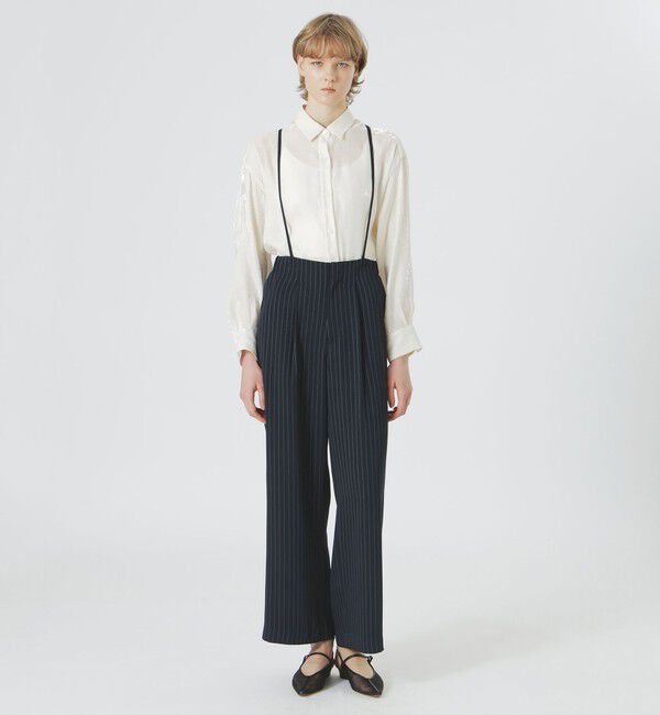  「サスペンダーストライプパンツ」|その他|ネイビー