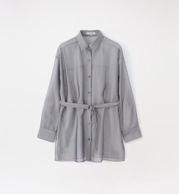  「シフォンジーシアーシャツ」|シャツ・ブラウス|グレー3