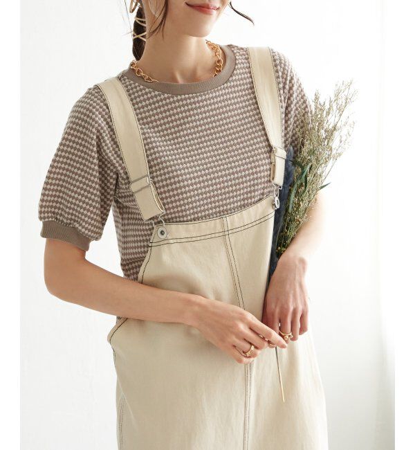 ikka「【雑誌 InRed 6月号掲載】ハニカム柄ジャガードカットソー」|Tシャツ・カットソー|