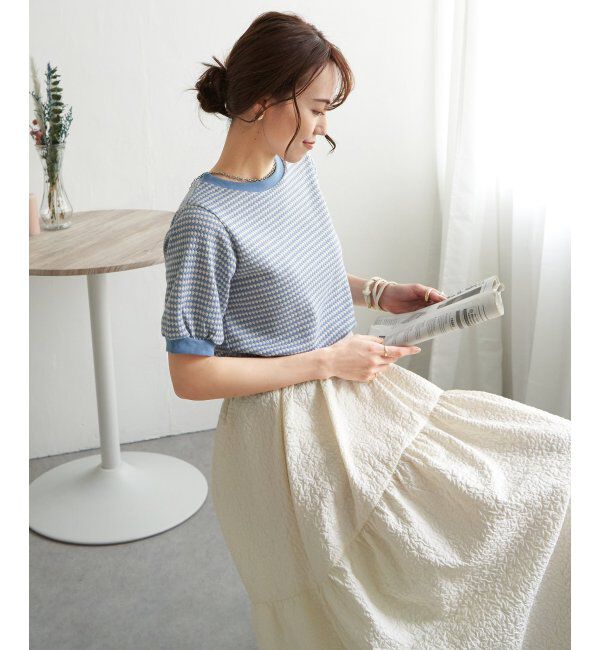 ikka「【雑誌 InRed 6月号掲載】ハニカム柄ジャガードカットソー」|Tシャツ・カットソー|