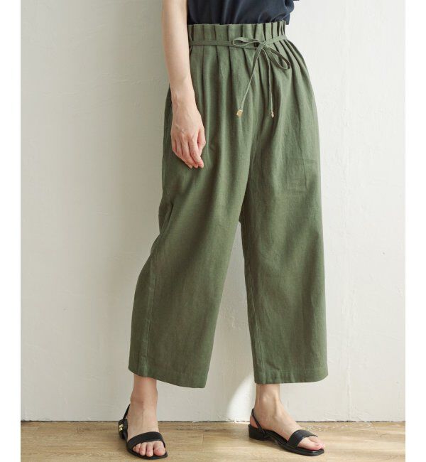 ikka「【雑誌 InRed 6月号掲載】麻混ベルト付きワイドパンツ」|その他|