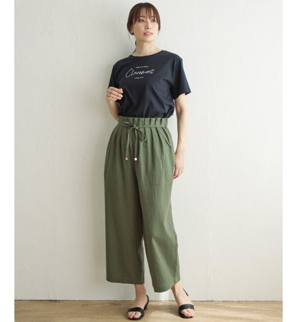 ikka「【雑誌 InRed 6月号掲載】麻混ベルト付きワイドパンツ」|その他|