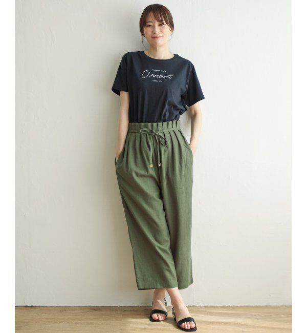 ikka「【雑誌 InRed 6月号掲載】麻混ベルト付きワイドパンツ」|その他|