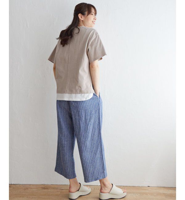 ikka「【雑誌 InRed 6月号掲載】麻混ベルト付きワイドパンツ」|その他|