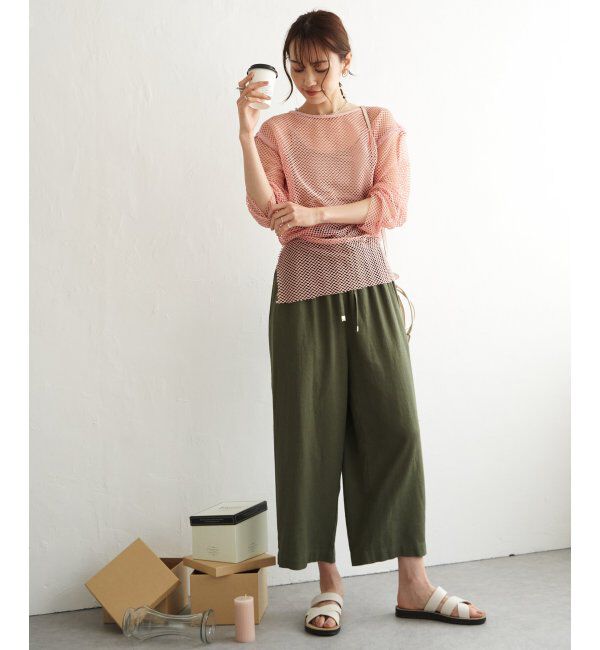 ikka「【雑誌 InRed 6月号掲載】麻混ベルト付きワイドパンツ」|その他|