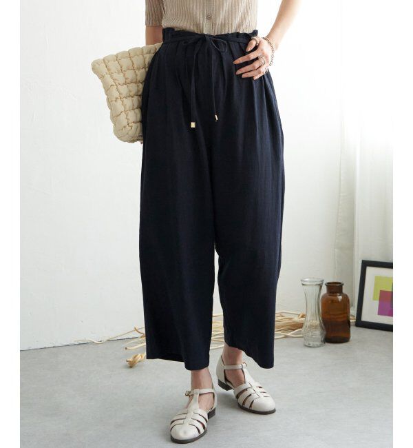 ikka「【雑誌 InRed 6月号掲載】麻混ベルト付きワイドパンツ」|その他|